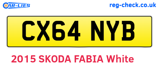 CX64NYB are the vehicle registration plates.