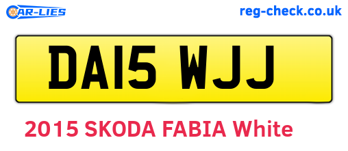 DA15WJJ are the vehicle registration plates.