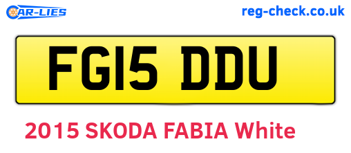 FG15DDU are the vehicle registration plates.