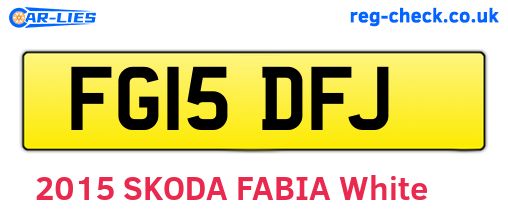 FG15DFJ are the vehicle registration plates.