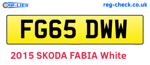 FG65DWW are the vehicle registration plates.