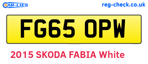 FG65OPW are the vehicle registration plates.