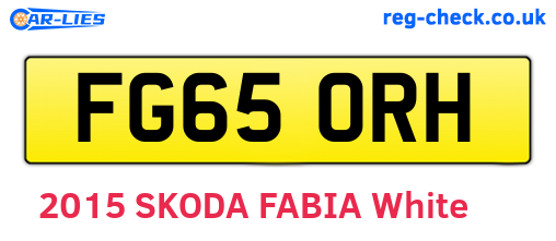 FG65ORH are the vehicle registration plates.