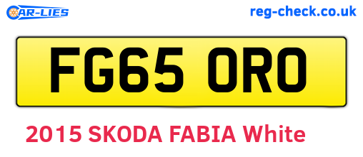 FG65ORO are the vehicle registration plates.