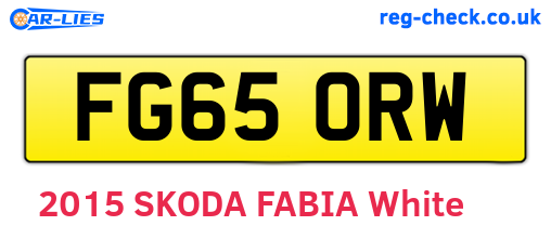 FG65ORW are the vehicle registration plates.