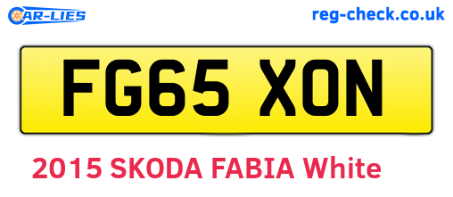 FG65XON are the vehicle registration plates.