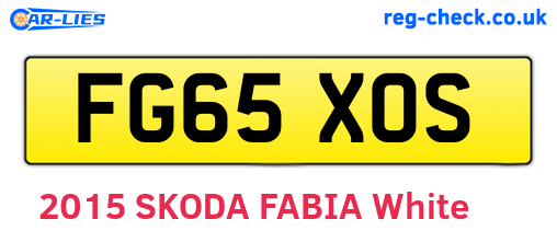 FG65XOS are the vehicle registration plates.