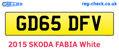 GD65DFV are the vehicle registration plates.