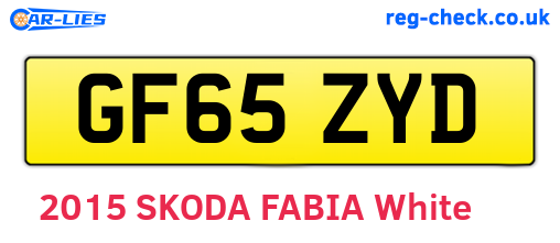 GF65ZYD are the vehicle registration plates.