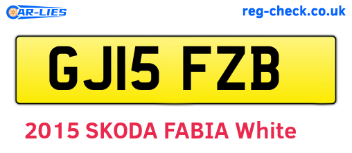 GJ15FZB are the vehicle registration plates.