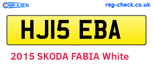 HJ15EBA are the vehicle registration plates.