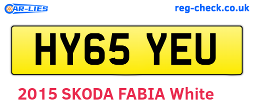 HY65YEU are the vehicle registration plates.