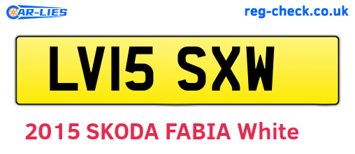 LV15SXW are the vehicle registration plates.