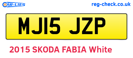 MJ15JZP are the vehicle registration plates.