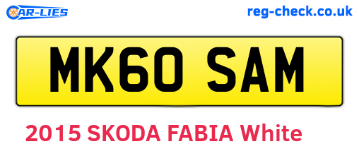 MK60SAM are the vehicle registration plates.