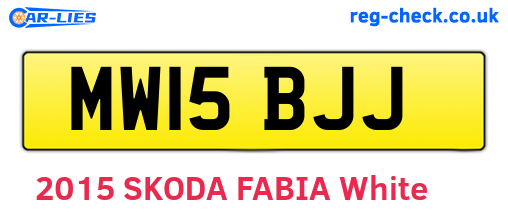 MW15BJJ are the vehicle registration plates.