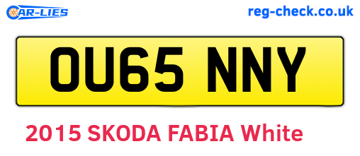 OU65NNY are the vehicle registration plates.