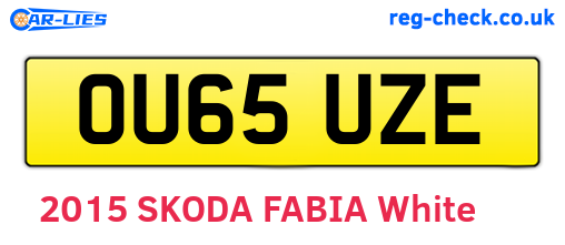 OU65UZE are the vehicle registration plates.