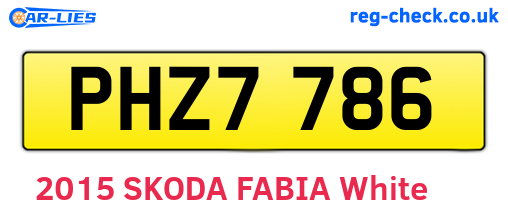 PHZ7786 are the vehicle registration plates.