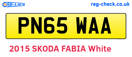 PN65WAA are the vehicle registration plates.