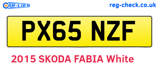 PX65NZF are the vehicle registration plates.