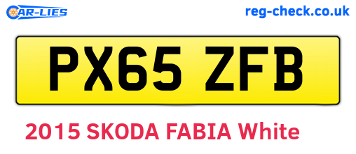 PX65ZFB are the vehicle registration plates.