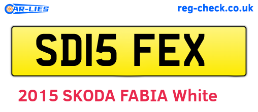 SD15FEX are the vehicle registration plates.