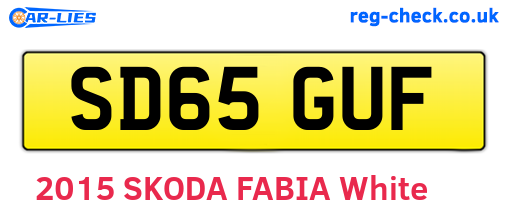 SD65GUF are the vehicle registration plates.