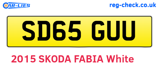 SD65GUU are the vehicle registration plates.