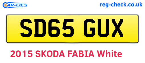 SD65GUX are the vehicle registration plates.