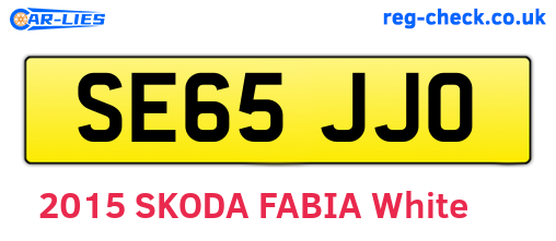 SE65JJO are the vehicle registration plates.