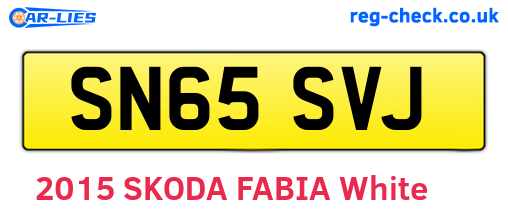 SN65SVJ are the vehicle registration plates.