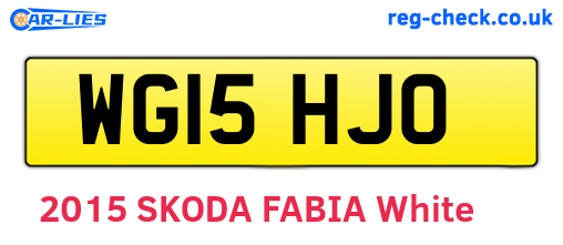 WG15HJO are the vehicle registration plates.