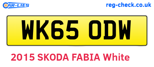 WK65ODW are the vehicle registration plates.