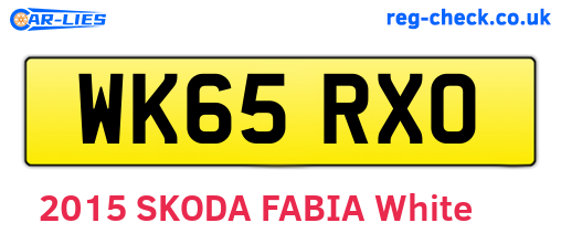 WK65RXO are the vehicle registration plates.