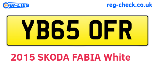 YB65OFR are the vehicle registration plates.
