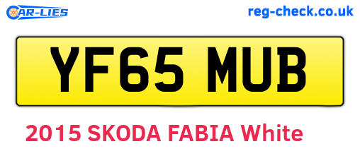 YF65MUB are the vehicle registration plates.