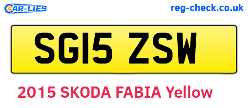 SG15ZSW are the vehicle registration plates.