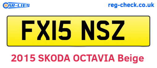 FX15NSZ are the vehicle registration plates.