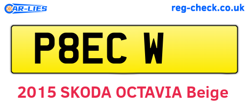 P8ECW are the vehicle registration plates.