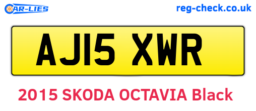 AJ15XWR are the vehicle registration plates.