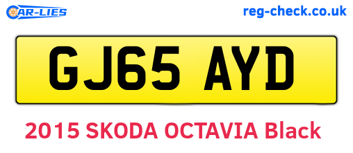 GJ65AYD are the vehicle registration plates.