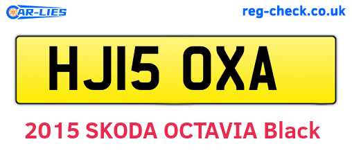 HJ15OXA are the vehicle registration plates.