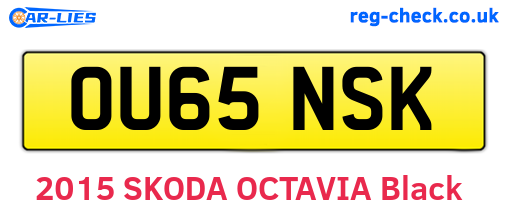 OU65NSK are the vehicle registration plates.