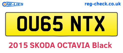 OU65NTX are the vehicle registration plates.