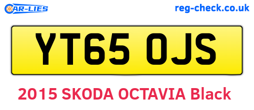 YT65OJS are the vehicle registration plates.