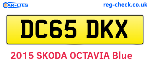 DC65DKX are the vehicle registration plates.