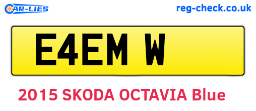 E4EMW are the vehicle registration plates.