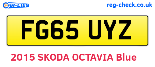 FG65UYZ are the vehicle registration plates.