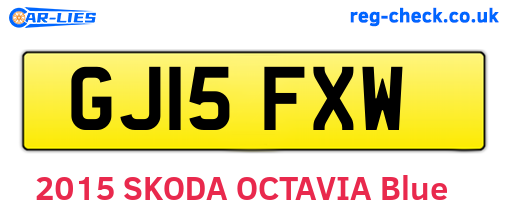 GJ15FXW are the vehicle registration plates.
